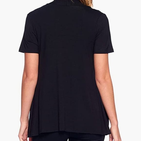 Red Hanger Black Small Short Sleeve Open Cardigan - Picture 2 of 3